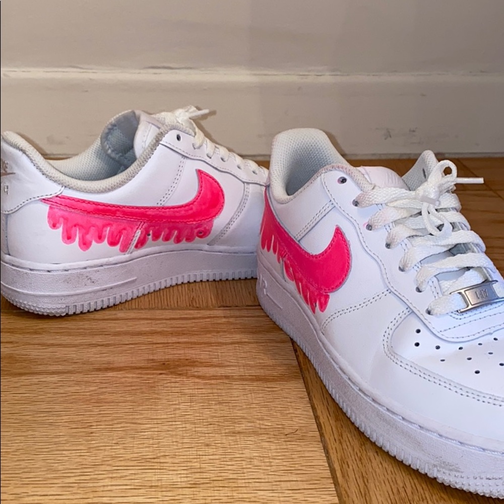 nike air force 1 with pink drip (made by me)